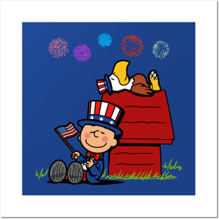 4th Of July USA Independence Day Patriotic American Cartoon Posters and Art